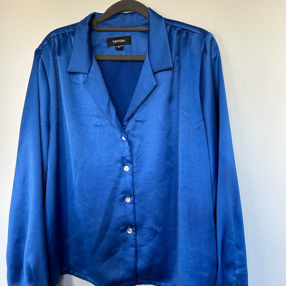 Karen Kane Royal Blue Blouse, long sleave
